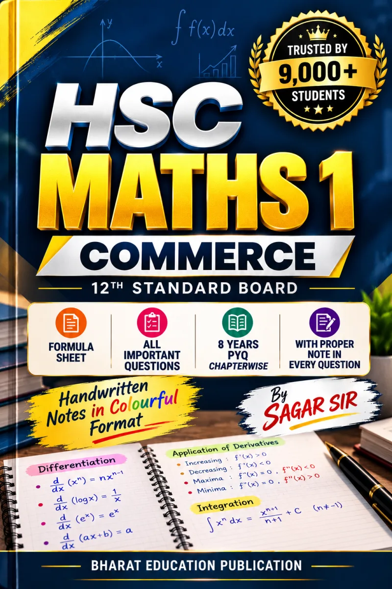 Cover of  HSC MATHS 1 – COMMERCE, IMPORTANT QUESTION WITH PYQ